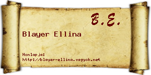 Blayer Ellina névjegykártya